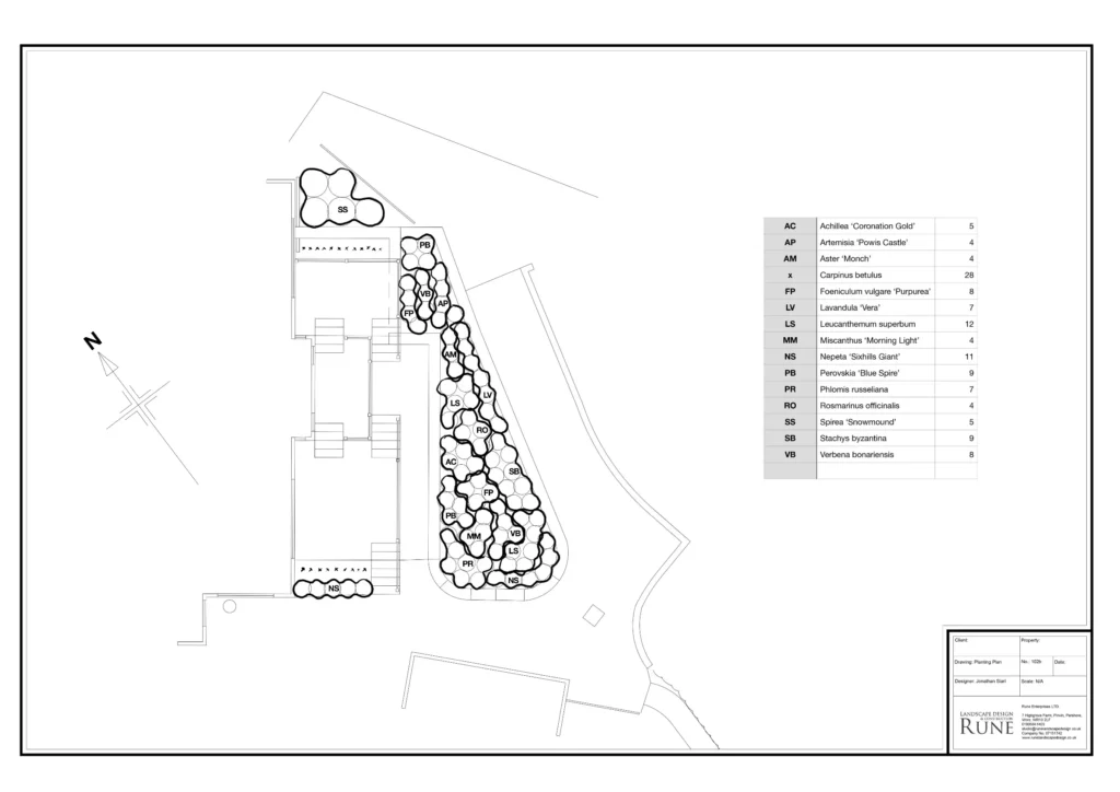 garden design planting plan callow hill lane