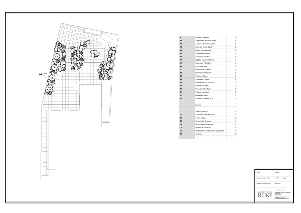 garden design planting plan willow bank