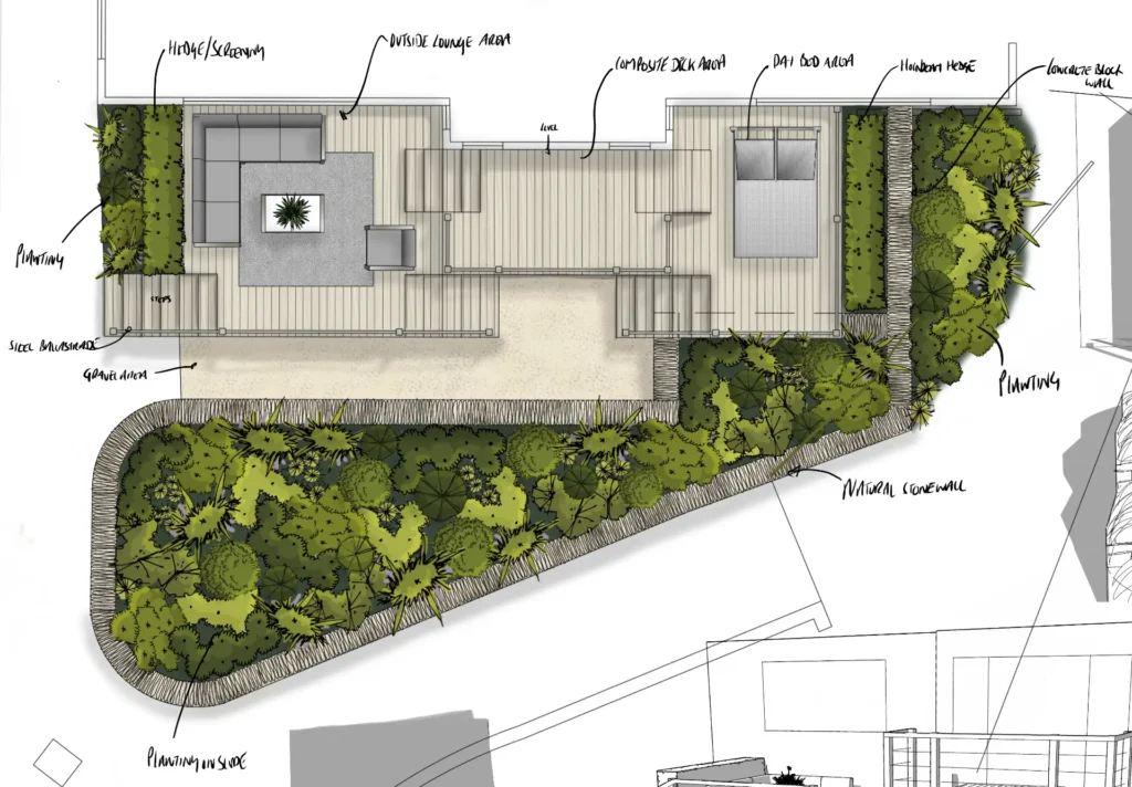 garden design 2d graphic render callow hill extract a