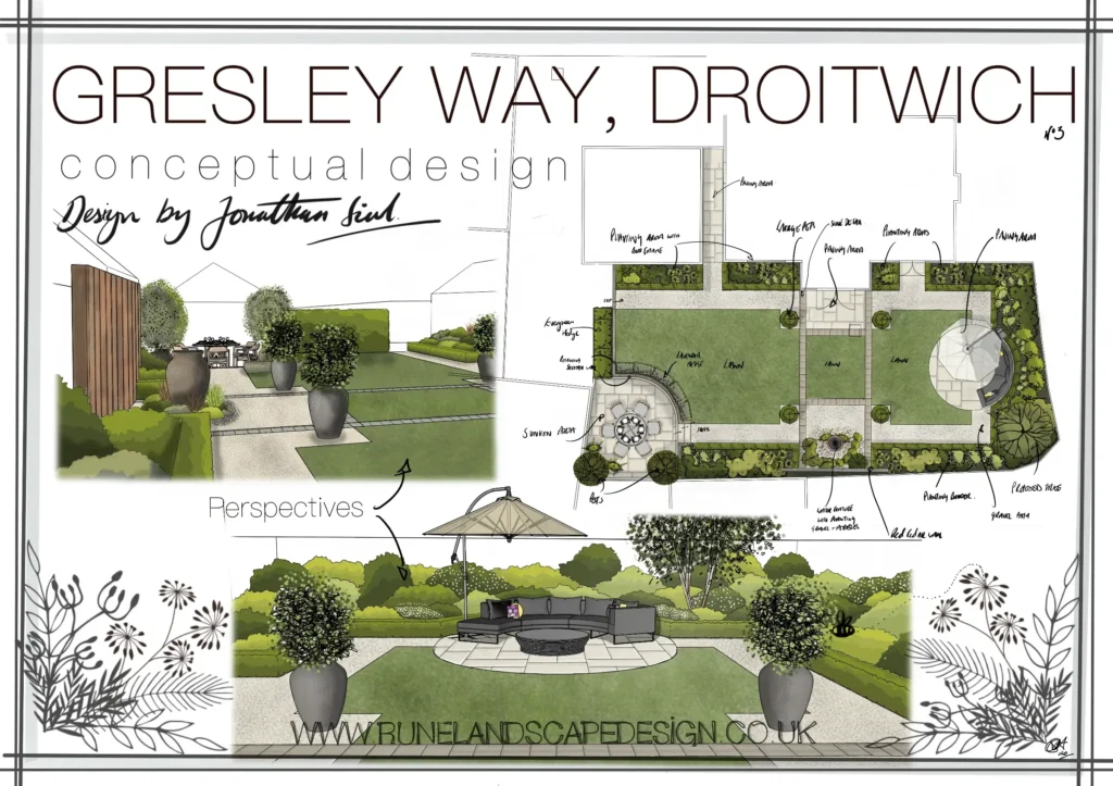 garden design rune 2d graphic render gresley way m