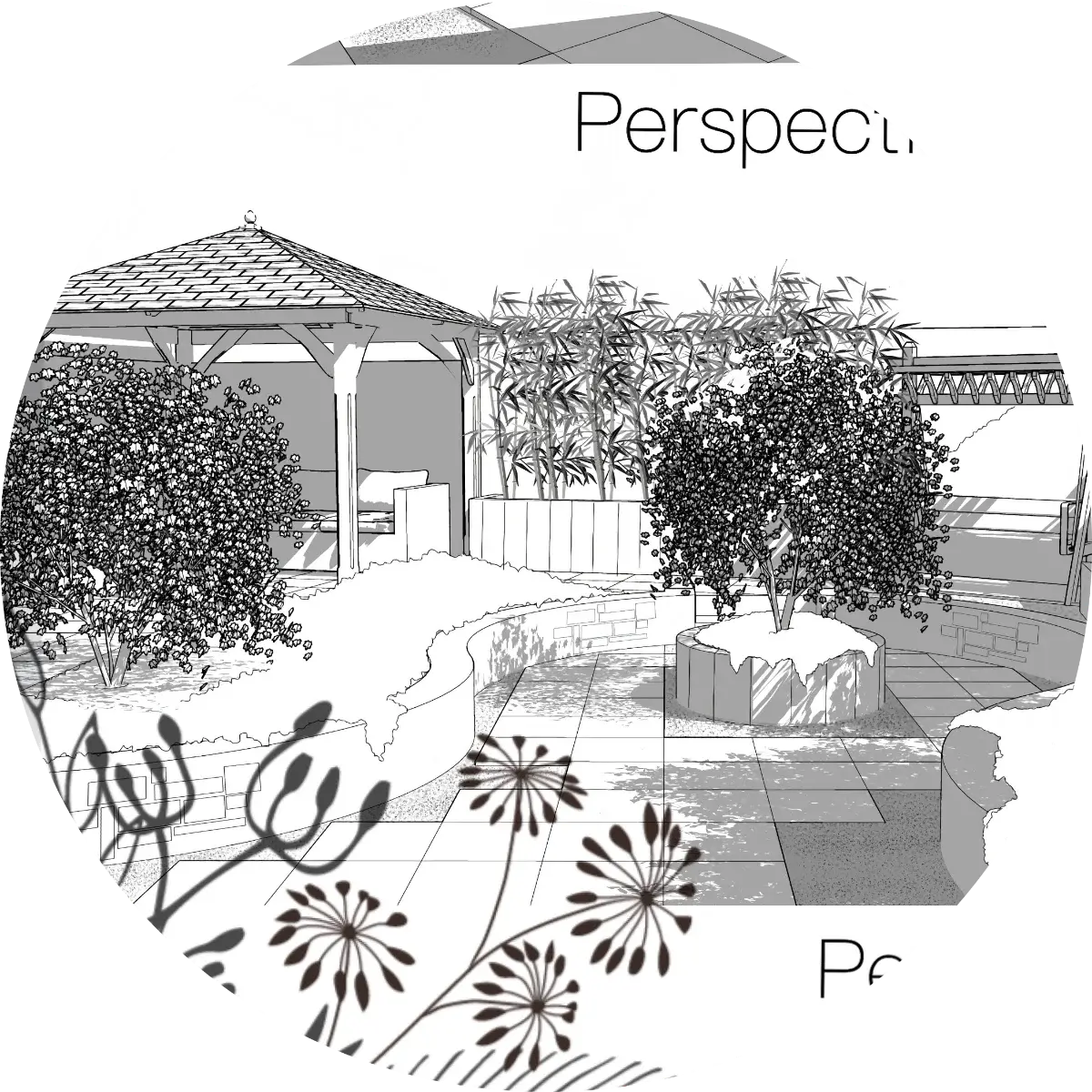 garden design 2d graphic render willow bank 2 extract