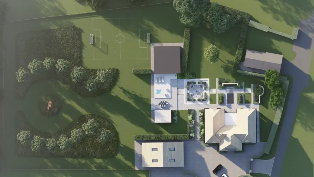 garden design 3d virtual render springfield farmhouse 1