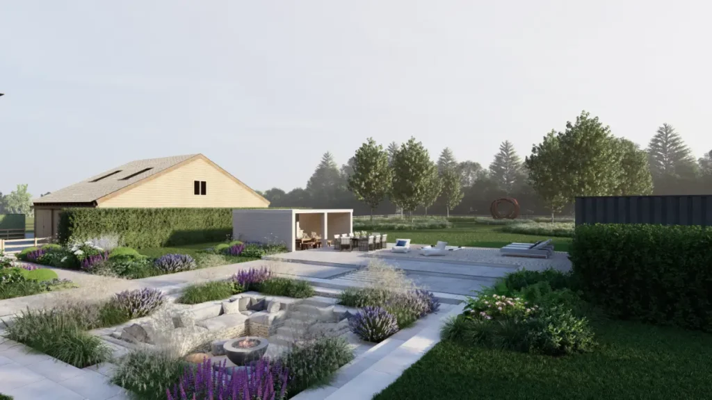 garden design 3d virtual render springfield farmhouse 10