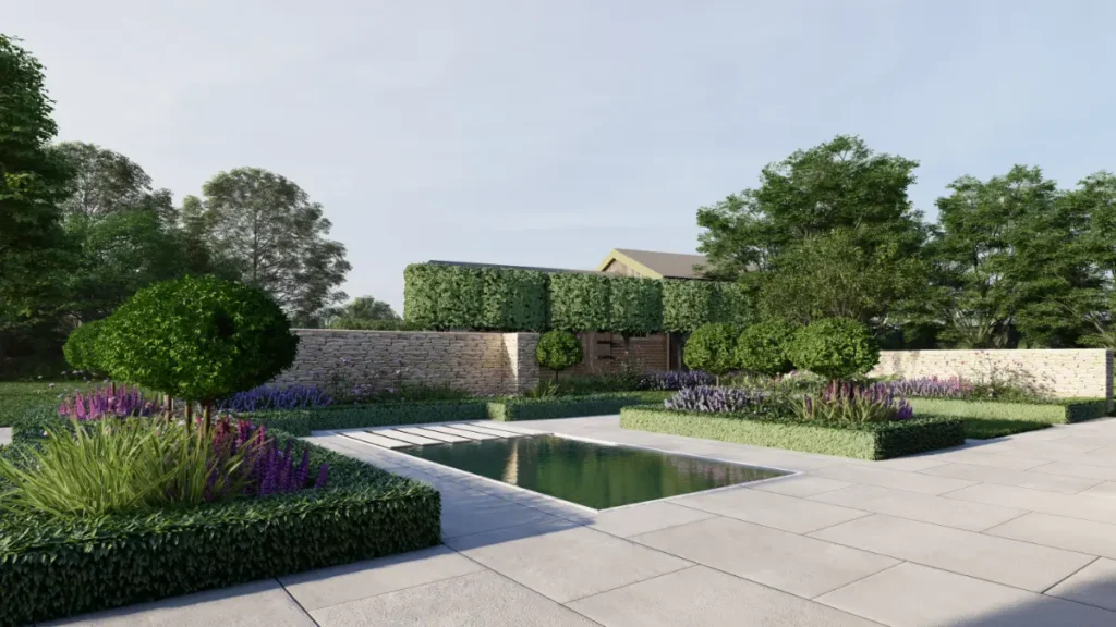 garden design 3d virtual render springfield farmhouse 11