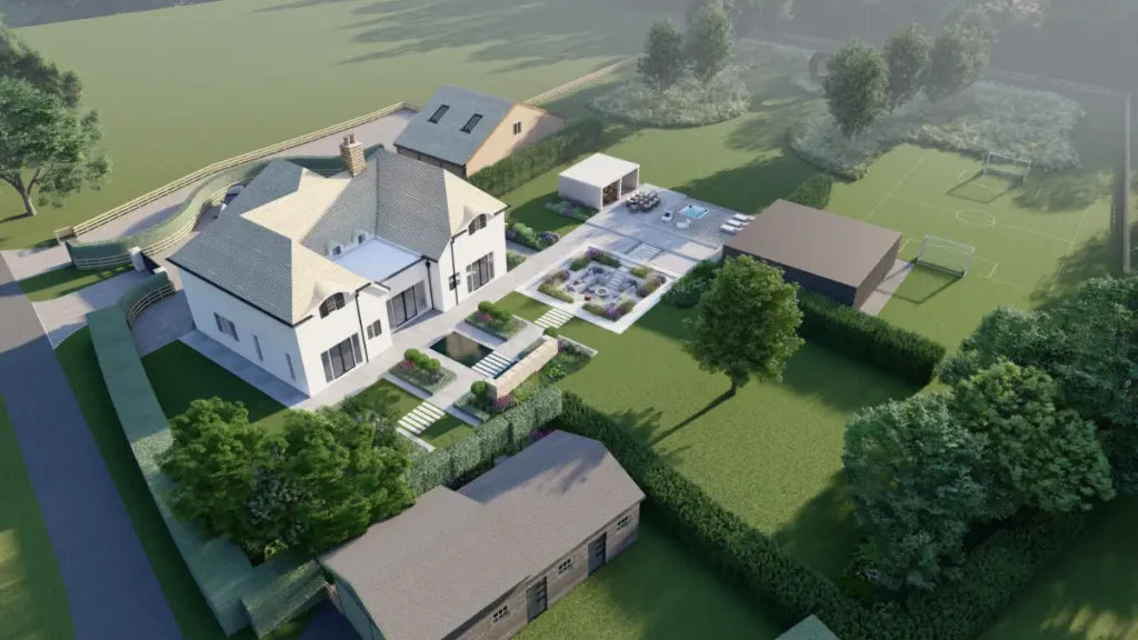 garden design 3d virtual render springfield farmhouse 2