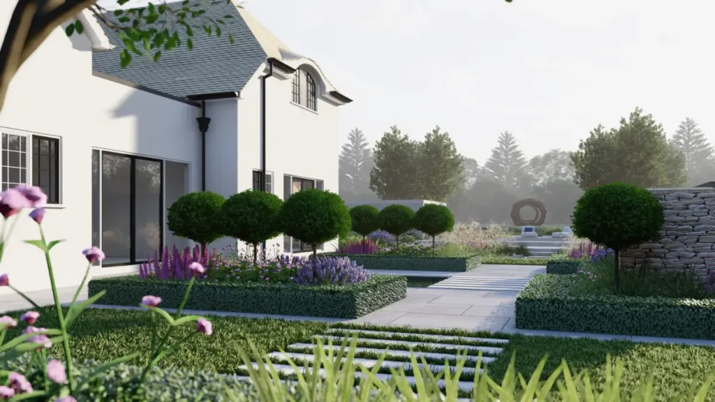 garden design 3d virtual render springfield farmhouse 7