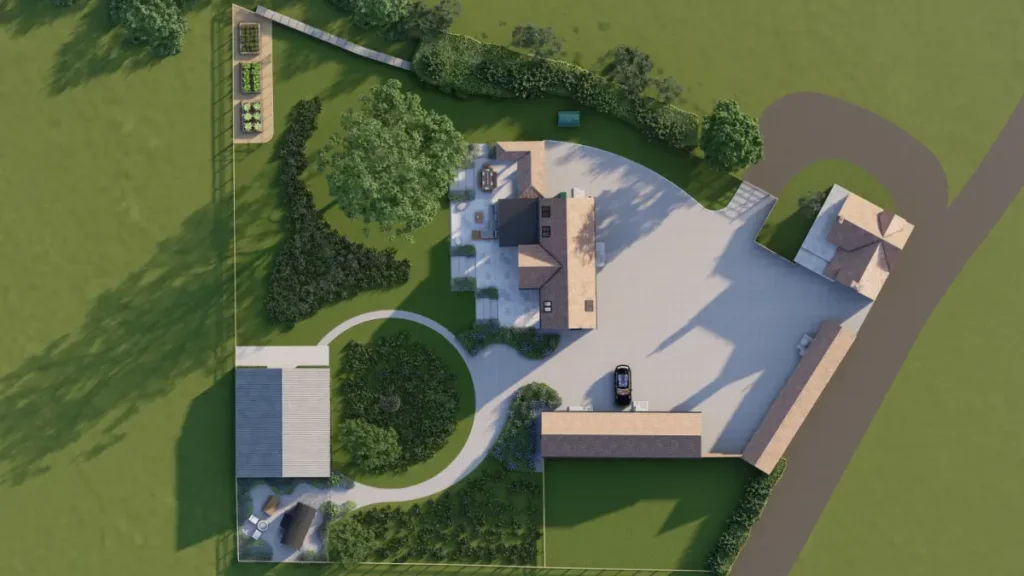 garden design 3d virtual render tothall farm 1