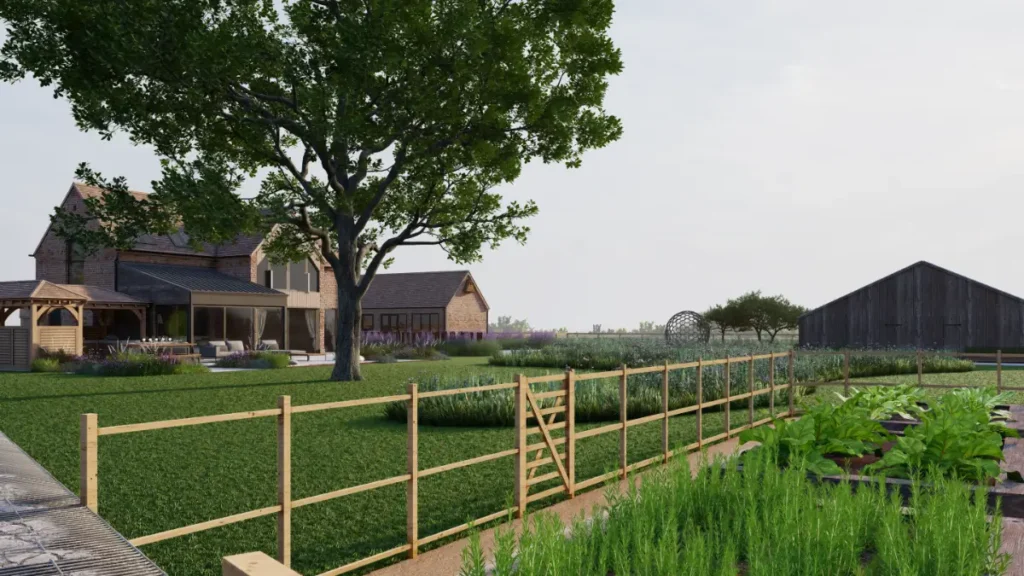 garden design 3d virtual render tothall farm 4