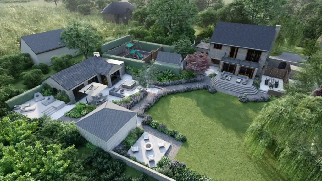 garden design 3d virtual render willow court 8